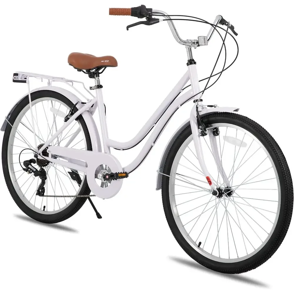 Cycling In City - 26 7-Speed Step-Through Cruiser Bike with