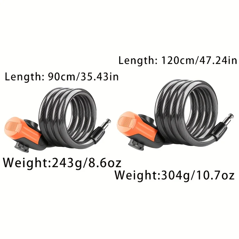 1SET Anti-Cut PVC Coated Keyed - огляд і ціна Cable Lock Flexible